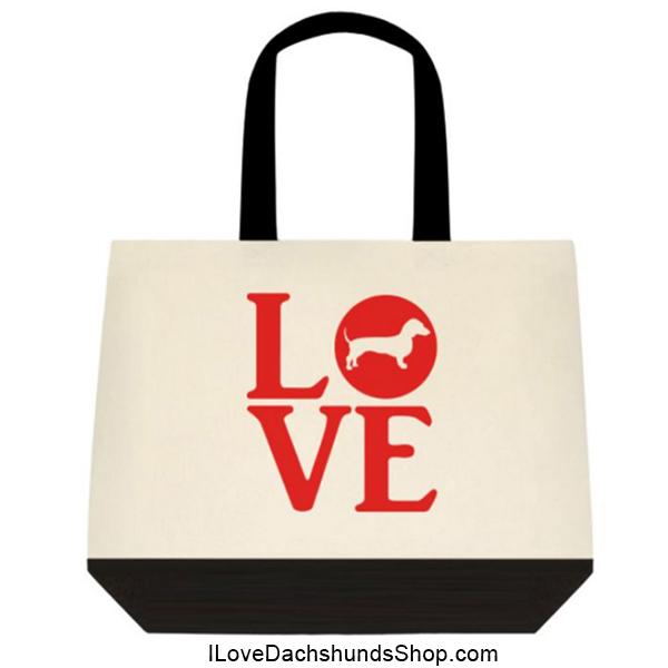 Dachshund LOVE in a WORD Extra Large Tote