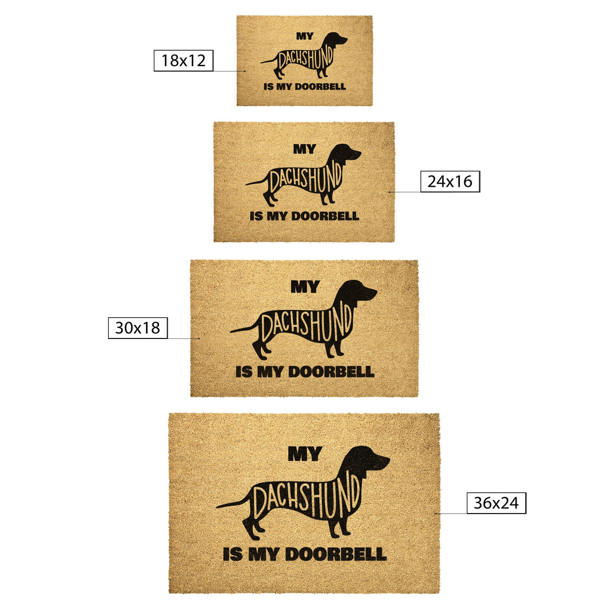 teelaunch Door Mats My Dachshund is my Doorbell Outdoor Door Mat