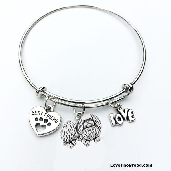 Pekingese Best Friend Love Charm Bracelet