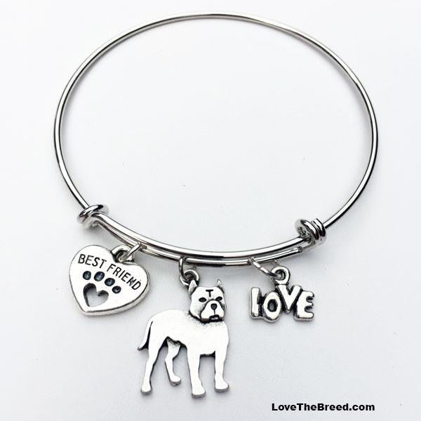 Pit Bull Best Friend Love Charm Bracelet