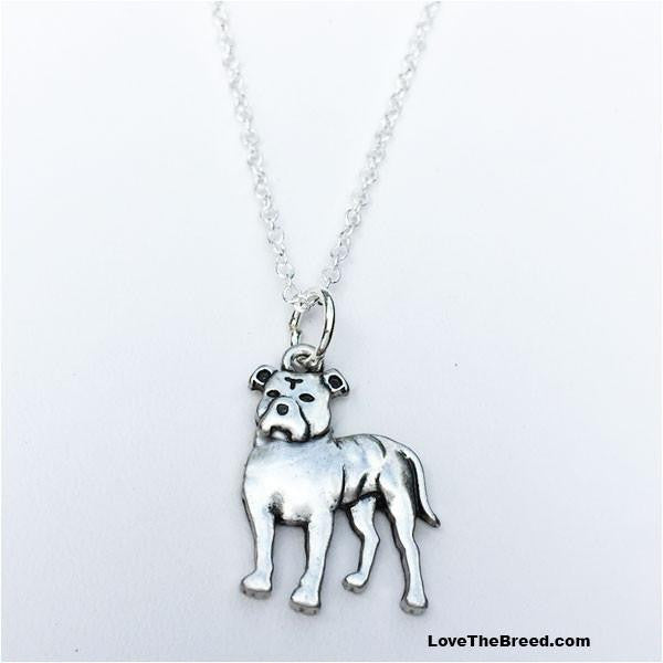 LoveTheBreed.com necklace Pit Bull Floppy Ears Charm Necklace