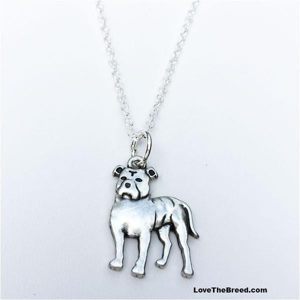 Pit Bull Floppy Ears Charm Necklace
