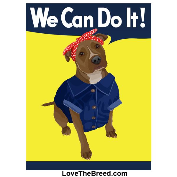 Pit Bull Rosie the Riveter We Can Do It Extra Large Tote