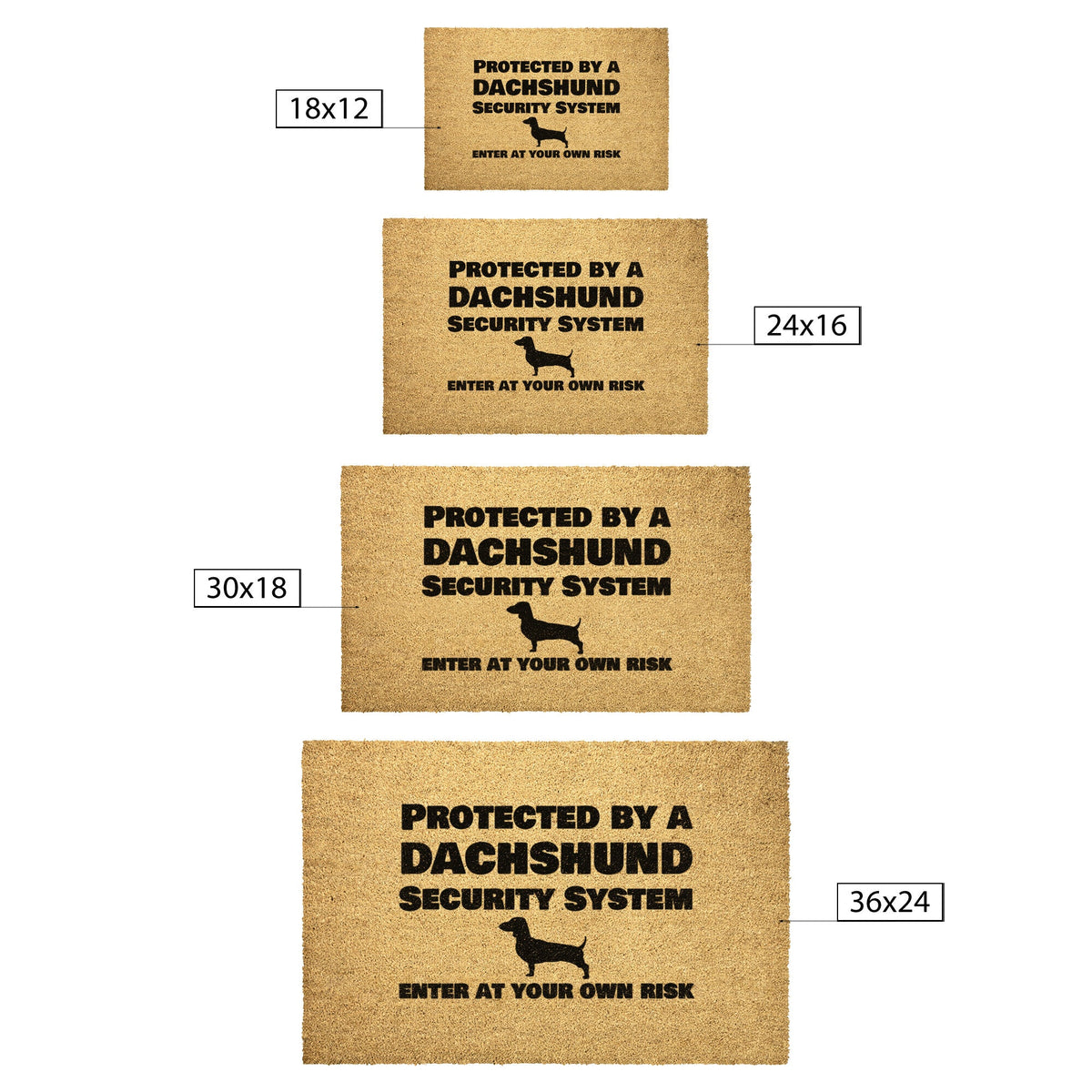 teelaunch Door Mats Protected By A Dachshund Security System Outdoor Door Mat