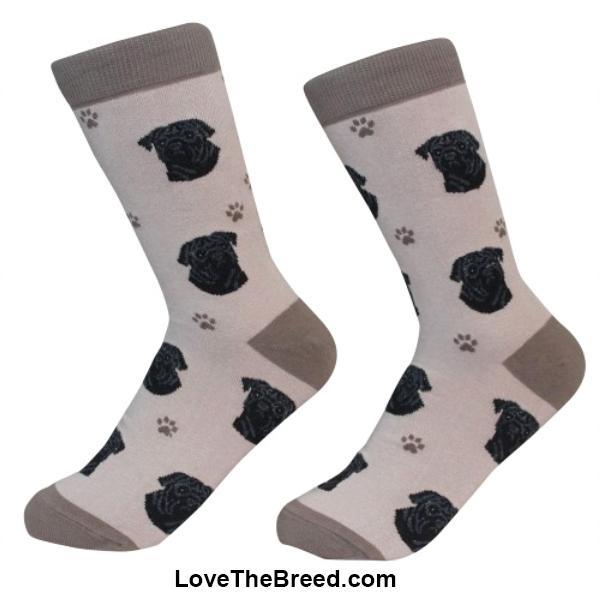 E &amp; S Pets Socks Pug Black Socks