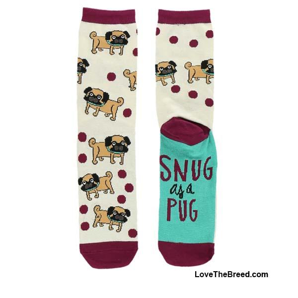 LoveTheBreed.com Socks Pug Socks Snug as a Pug