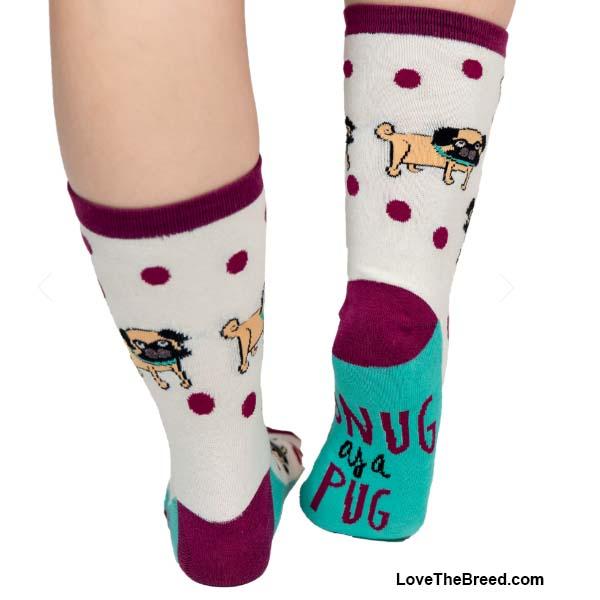 LoveTheBreed.com Socks Pug Socks Snug as a Pug