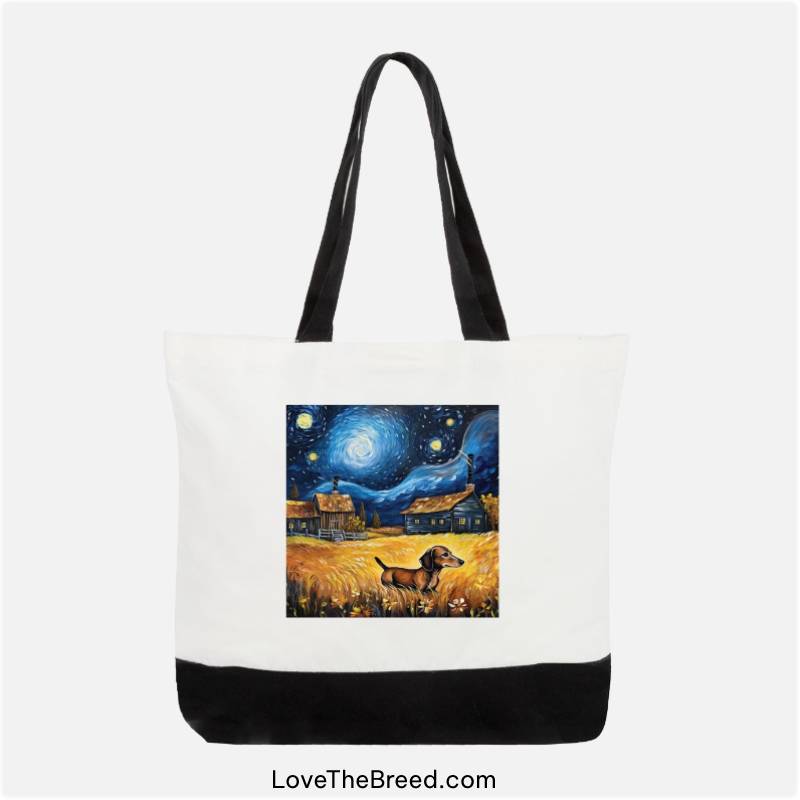 Dachshund Starry Night Adventure Extra Large Tote