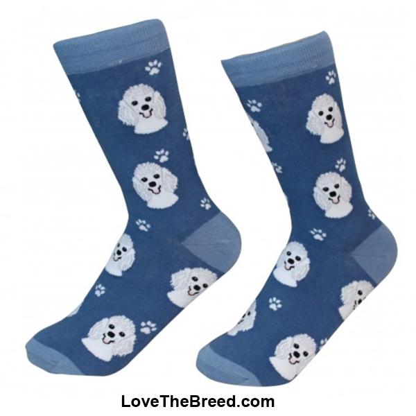 E & S Pets Socks White Poodle Poodle Socks