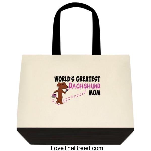 Dachshunds World's Greatest Dachshund Mom Extra Large Tote