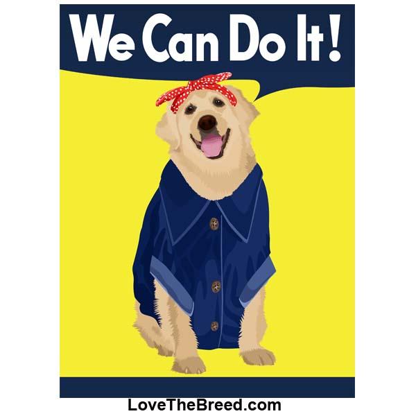 Yellow Labrador Rosie the Riveter We Can Do It Extra Large Tote