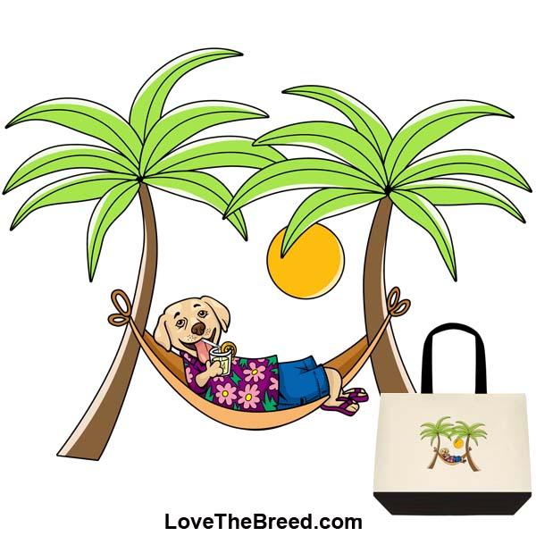 Yellow Labrador in Hammock Extra Large Tote