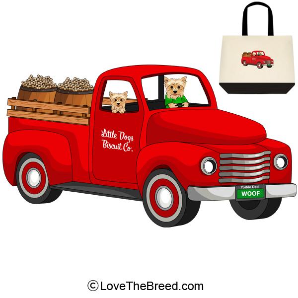 Yorkshire Terrier Biscuit Truck Extra Large Tote