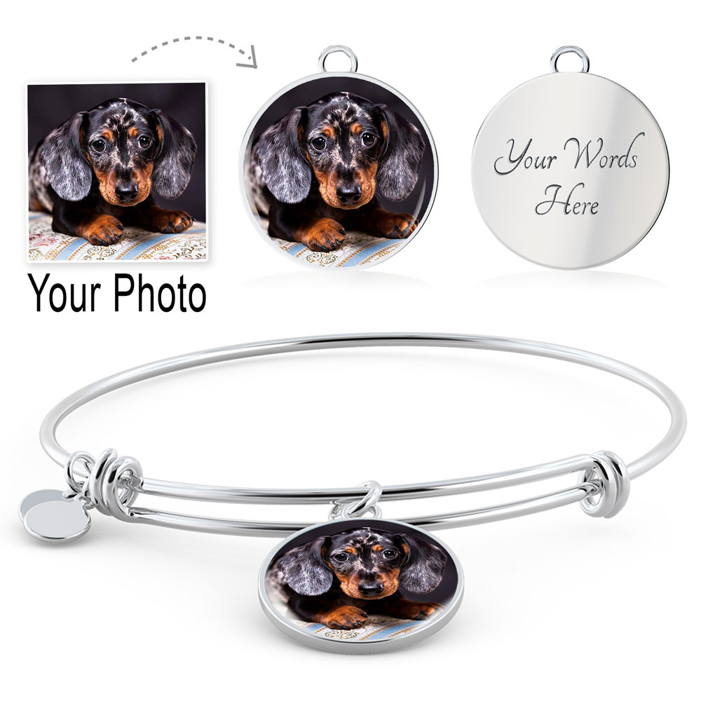 Your Personalized Photo Necklace + Bangle Circle Shaped
