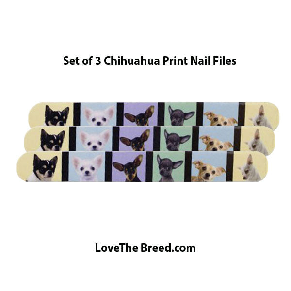 Chihuahua Print Nail Files Set of 3