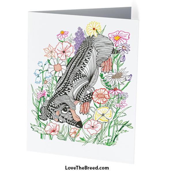 LoveTheBreed.com Cards Dachshund in the Garden Note Card - with Envelope + FREE SHIPPING
