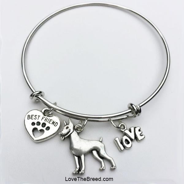 Doberman Best Friend Love Charm Bracelet