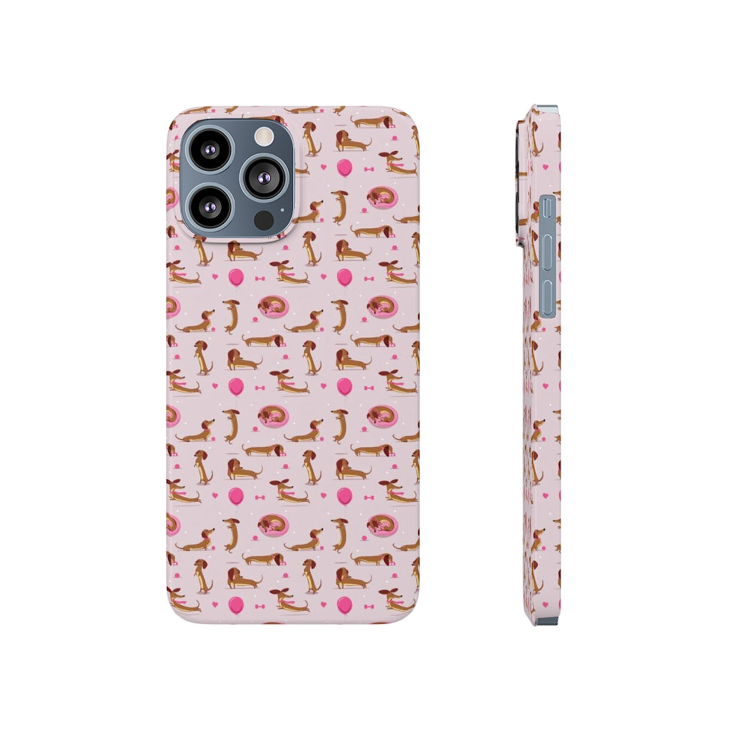 Dachshund Fun Lavender Slim Phone Cases, Case-Mate