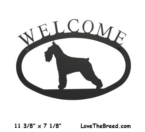 Schnauzer Wrought Iron Welcome Sign