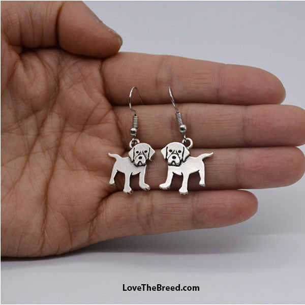 Cute Labrador Earrings - Acrylic Dog With Heart Pet Jewelry, Valentine's Gift For Dog Lovers