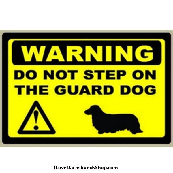LoveTheBreed.com Stickers Long Hair Warning Dachshund Warning Decal Do Not Step on Guard Dog