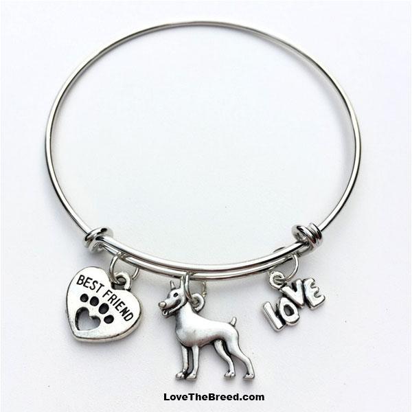 Miniature Pinscher Best Friend Love Charm Bracelet