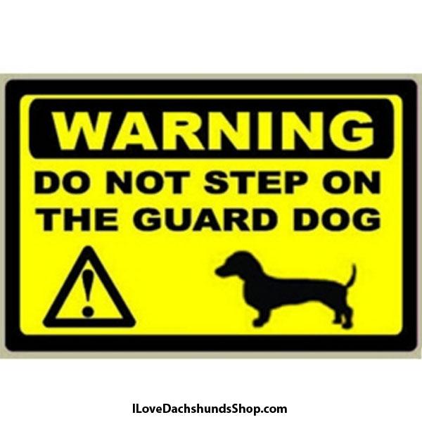 LoveTheBreed.com Stickers Short Hair Warning Dachshund Warning Decal Do Not Step on Guard Dog