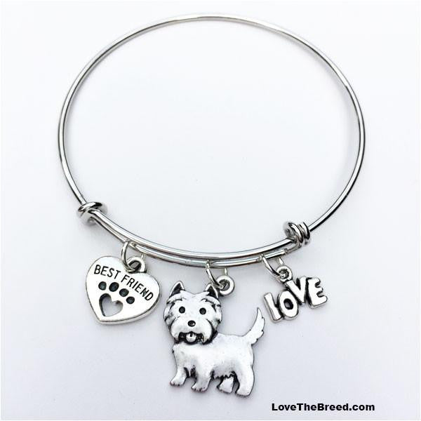 West Highland Terrier Best Friend Love Charm Bracelet
