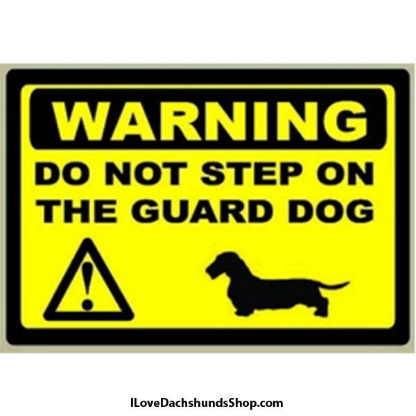 LoveTheBreed.com Stickers Dachshund Warning Decal Do Not Step on Guard Dog