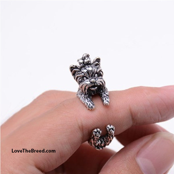 Yorkshire Terrier Wrap Around 3D Ring FREE SHIPPING